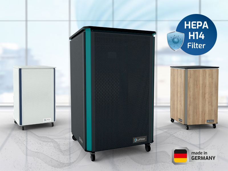 Luftreiniger mit Hepa H14 Filter: leise, energiesparend, made in Germany